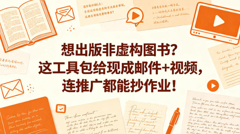 想出版非虚构图书？这工具包给现成邮件+视频，连推广都能抄作业！【原创双语字幕】-网创项目