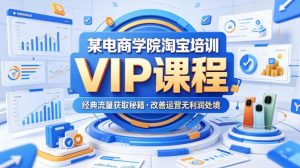 某电商学院淘宝培训VIP课程，各种经典有用的流量获取秘籍，改善运营产品没利润的处境(2026年5月)-网创项目