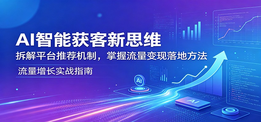 AI智能获客新思维：拆解平台推荐机制，掌握流量变现落地方法-网创项目