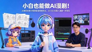 小白也能做AI漫剧！从角色场景分镜到配音剪辑导出，2D/3D/仿真人漫剧一步到位-网创项目