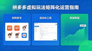 闭眼可复制的拼多多虚拟玩法，矩阵化运营，长期稳定日入 1000+-网创项目
