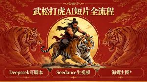 武松打虎AI短片全流程：Deepseek写脚本+Seedance生视频+海螺生图-网创项目