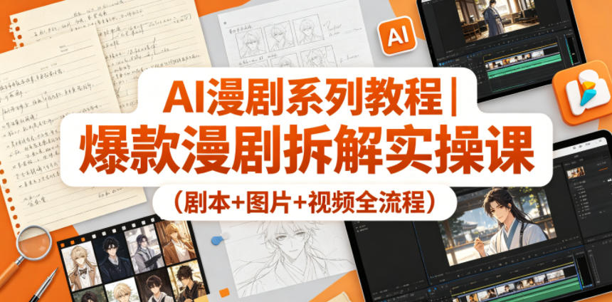 AI漫剧系列教程｜爆款漫剧拆解实操课(剧本+图片+视频全流程)-网创项目