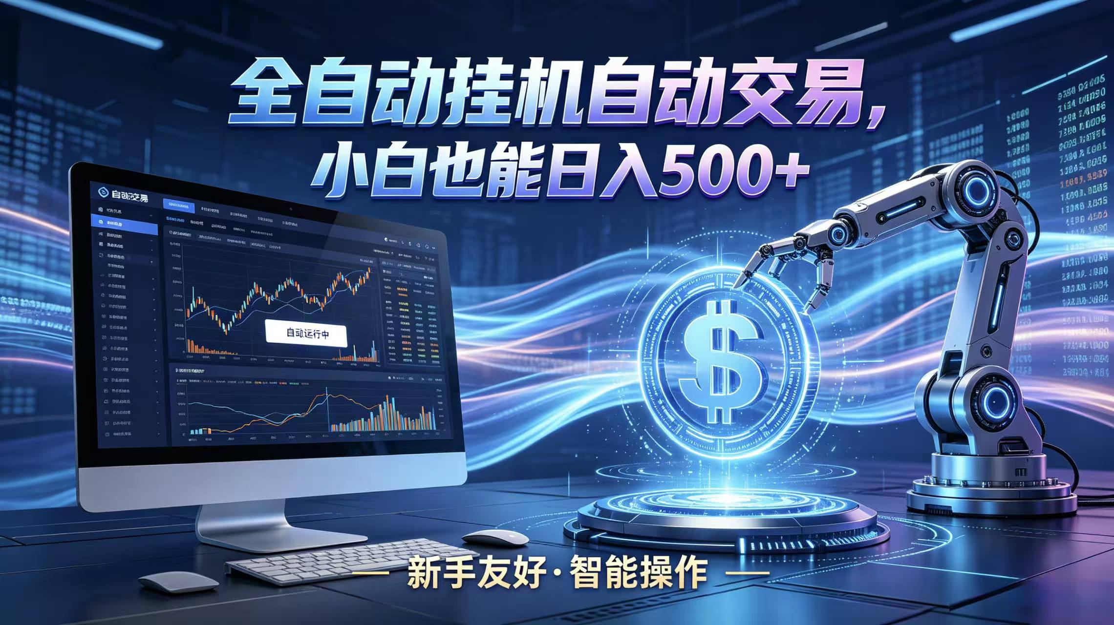 全新智能化交易助手，傻瓜式操作，小白也能快速上手，轻松实现日入500+-网创项目