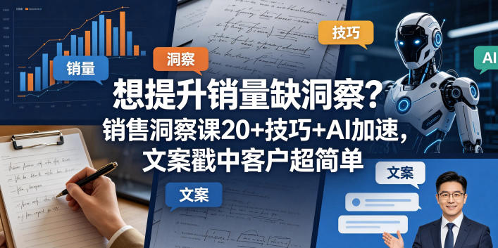 想提升销量缺洞察？销售洞察课20+技巧+AI加速，文案戳中客户超简单【原创双语字幕】-网创项目