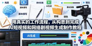 用真实的工作流程，从构思到完成AI短视频和网络剧视频生成制作教程-中英字幕-网创项目