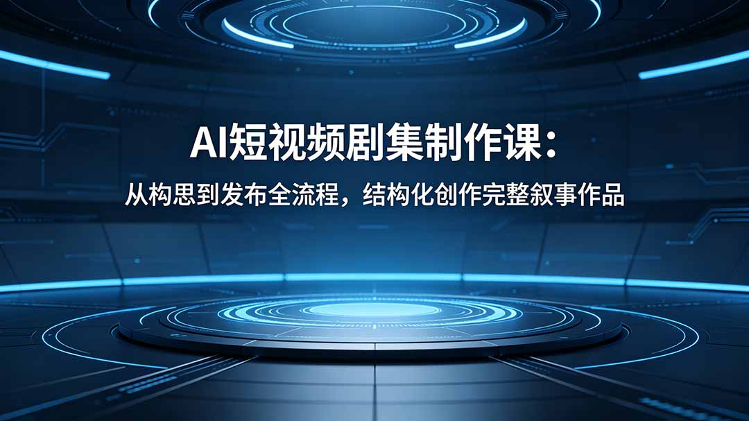 AI短视频剧集制作课：从构思到发布全流程，结构化创作完整叙事作品-网创项目