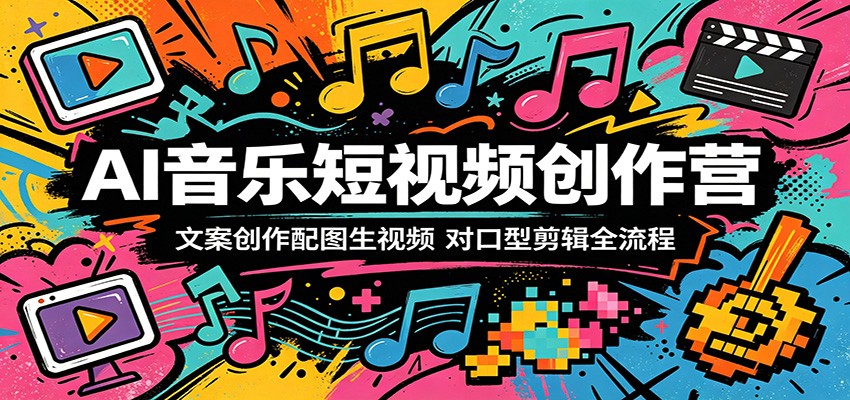 AI音乐短视频创作营：文案创作配图生视频，对口型剪辑全流程-网创项目