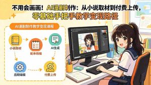 不用会画画！AI漫剧制作：从小说取材到付费上传，零基础手把手教学变现路径-网创项目