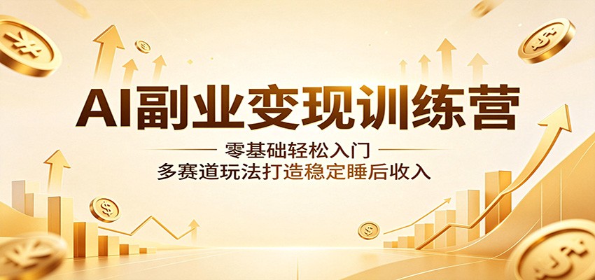 AI副业变现训练营：零基础轻松入门，多赛道玩法打造稳定睡后收入-网创项目