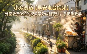 小众赛道【早安电台视频】，外面收费399的视频号分成新玩法，手把手教学-网创项目