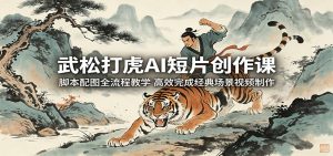 武松打虎AI短片创作课：脚本配图全流程教学，高效完成经典场景视频制作-网创项目