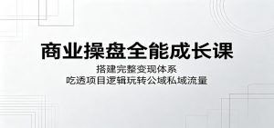 商业操盘全能成长课：搭建完整变现体系，吃透项目逻辑玩转公域私域流量-网创项目
