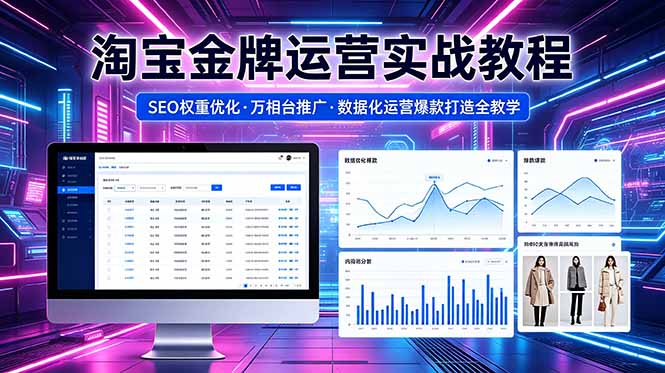 2026 淘宝金牌运营实战教程，SEO权重优化万相台推广，数据化运营爆款打造全教学-网创项目