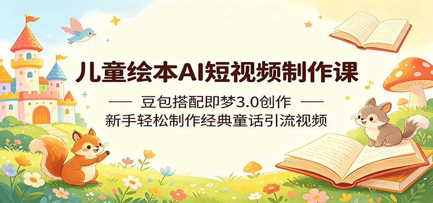 儿童绘本AI短视频制作课：豆包搭配即梦3.0创作，新手轻松制作经典童话引流视频-网创项目
