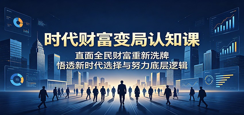 时代财富变局认知课：直面全民财富重新洗牌，悟透新时代选择与努力底层逻辑-网创项目