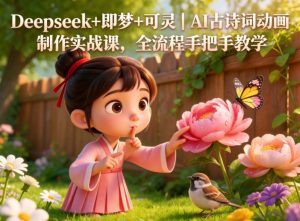 Deepseek+即梦+可灵｜AI古诗词动画制作实战课，全流程手把手教学-网创项目