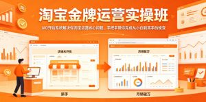 淘宝金牌运营实操班，从0开始系统解决你淘宝运营核心问题，手把手带你完成从小白到高手的蜕变-网创项目
