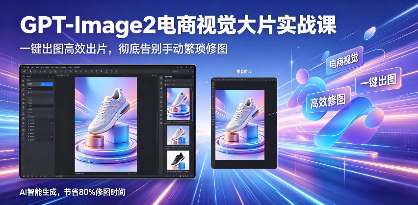 GPT-Image2电商视觉大片实战课，一键出图高效出片，彻底告别手动繁琐修图-网创项目