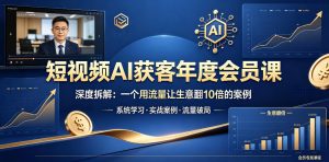 短视频AI获客年度会员课,深度拆解,一个用流量让生意翻10倍的案例-网创项目