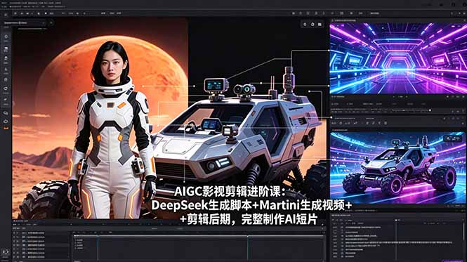 AIGC影视剪辑进阶课：DeepSeek生成脚本+Martini生成视频+剪辑后期，完整制作AI短片-网创项目