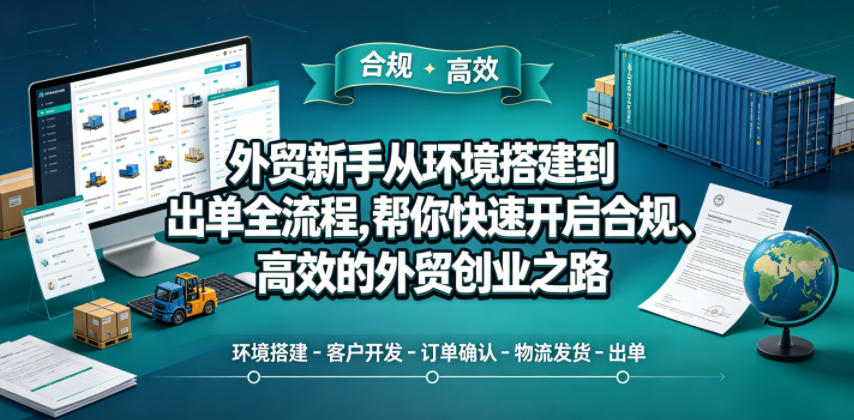 外贸新手从环境搭建到出单全流程，帮你快速开启合规、高效的外贸创业之路-网创项目