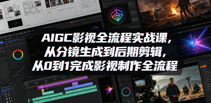 AIGC影视全流程实战课，从分镜生成到后期剪辑，从0到1完成影视制作全流程-网创项目