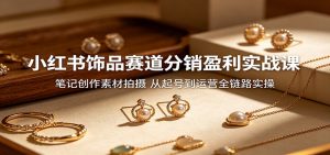 小红书饰品赛道分销盈利实战课：笔记创作素材拍摄，从起号到运营全链路实操-网创项目