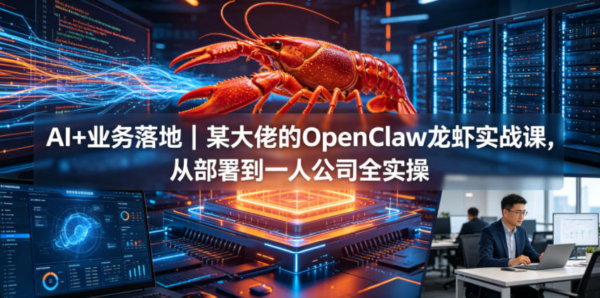 AI+业务落地｜某大佬的OpenClaw小龙虾实战课，从部署到一人公司全实操-网创项目