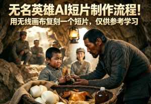 无名英雄AI短片制作流程！用无线画布复刻一个短片，仅供参考学习-网创项目