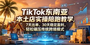 TikTok东南亚本土店实操陪跑教学，7天出单，30天稳定盈利，轻松碾压传统跨境模式(更新0516)-网创项目
