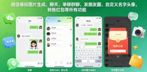 微信模拟图片生成，聊天，单聊群聊，发朋友圈，自定义名字头像，转账红包等所有功能都可以生成-网创项目