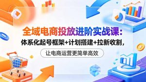 全域电商投放进阶实战课：体系化起号框架+计划搭建+拉新收割，让电商运营更简单高效-网创项目