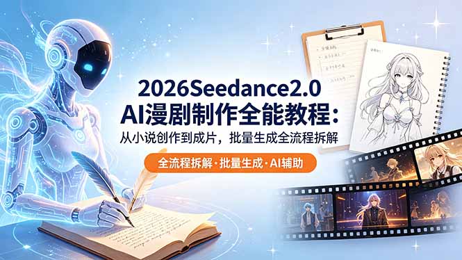 2026Seedance2.0 AI制作全能教程：从小说创作到成片，批量生成全流程拆解-网创项目