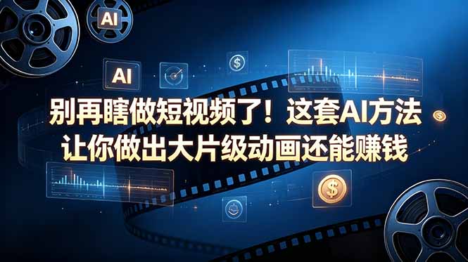别再瞎做短视频了！这套 AI 方法让你做出大片级动画还能赚钱【原创双语字幕】-网创项目