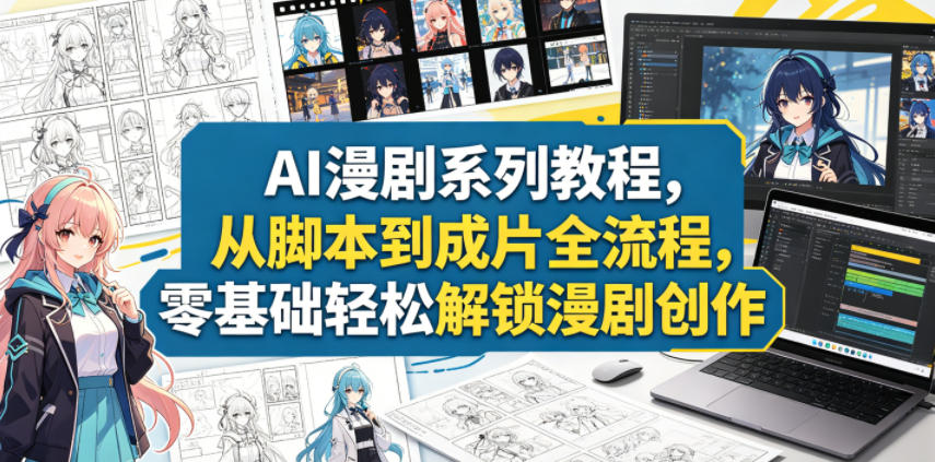 AI漫剧系列教程，从脚本到成片全流程，零基础轻松解锁漫剧创作-网创项目