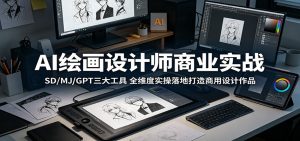 AI绘画设计师商业实战：SD/MJ/GPT三大工具，全维度实操落地打造商用设计作品-网创项目