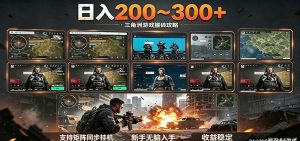 日入200~300+ 三角洲全自动搬砖项目，新手零门槛即可无脑入手-网创项目