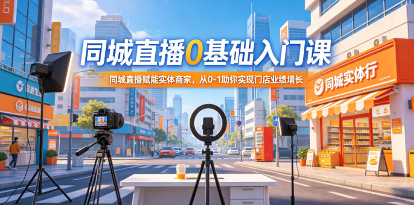 同城直播0基础入门课，同城直播赋能实体商家，从0-1助你实现门店业绩增长-网创项目