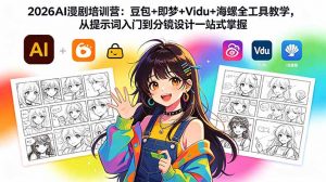 2026AI漫剧培训营：豆包+即梦+Vidu+海螺全工具教学，从提示词入门到分镜设计一站式掌握-网创项目