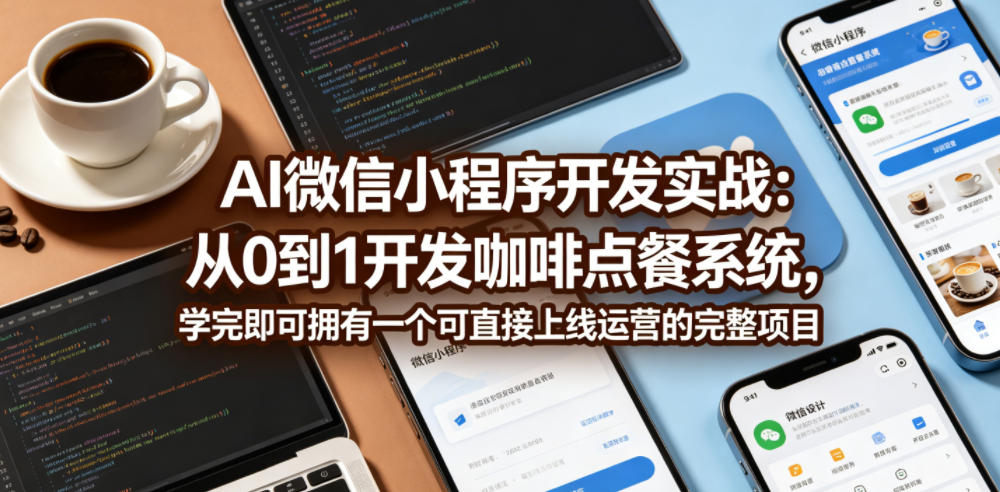 AI微信小程序开发实战：从0到1开发咖啡点餐系统，学完即可拥有一个可直接上线运营的完整项目-网创项目