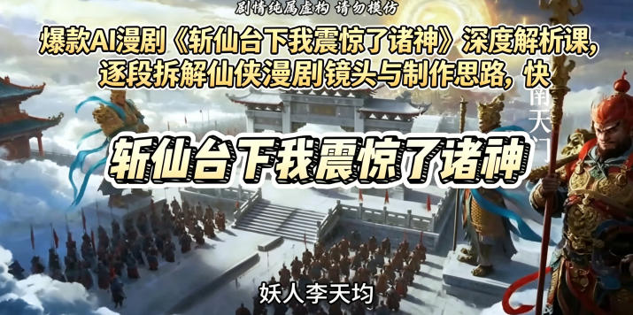 爆款AI漫剧《斩仙台下我震惊了诸神》深度解析课，逐段拆解仙侠漫剧镜头与制作思路，快速复刻爆款创作模式-网创项目
