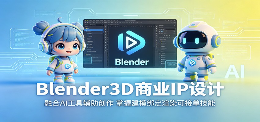 Blender3D商业IP设计：融合AI工具辅助创作，掌握建模绑定渲染可接单技能-网创项目