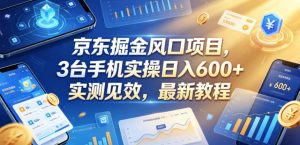 京东掘金风口项目，3台手机实操日入600+，实测见效，最新教程【揭秘】-网创项目