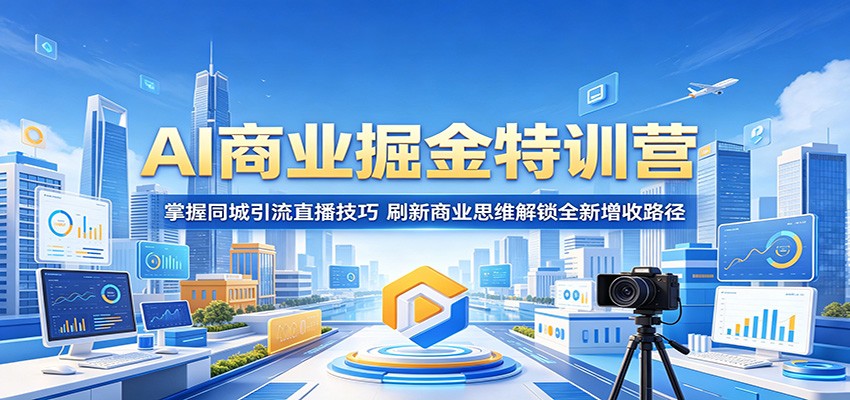 AI商业掘金特训营：掌握同城引流直播技巧，刷新商业思维解锁全新增收路径-网创项目