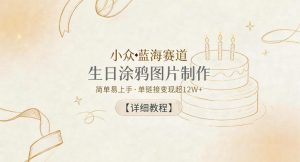 小众蓝海赛道，生日涂鸦图片制作，简单易上手，单链接变现超12W+【详细教程】-网创项目