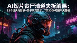 AI短片《丧尸清道夫》拆解课：82个镜头电影感+原子朋克美学，7天3000元国产天花板-网创项目