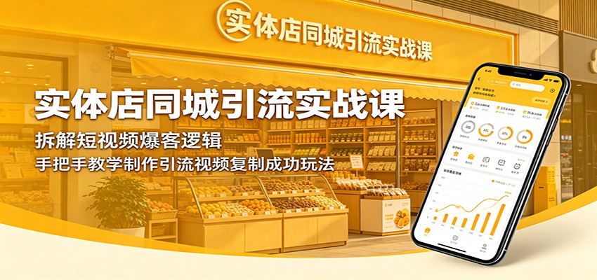 实体店同城引流实战课：拆解短视频爆客逻辑，手把手教学制作引流视频复制成功玩法-网创项目