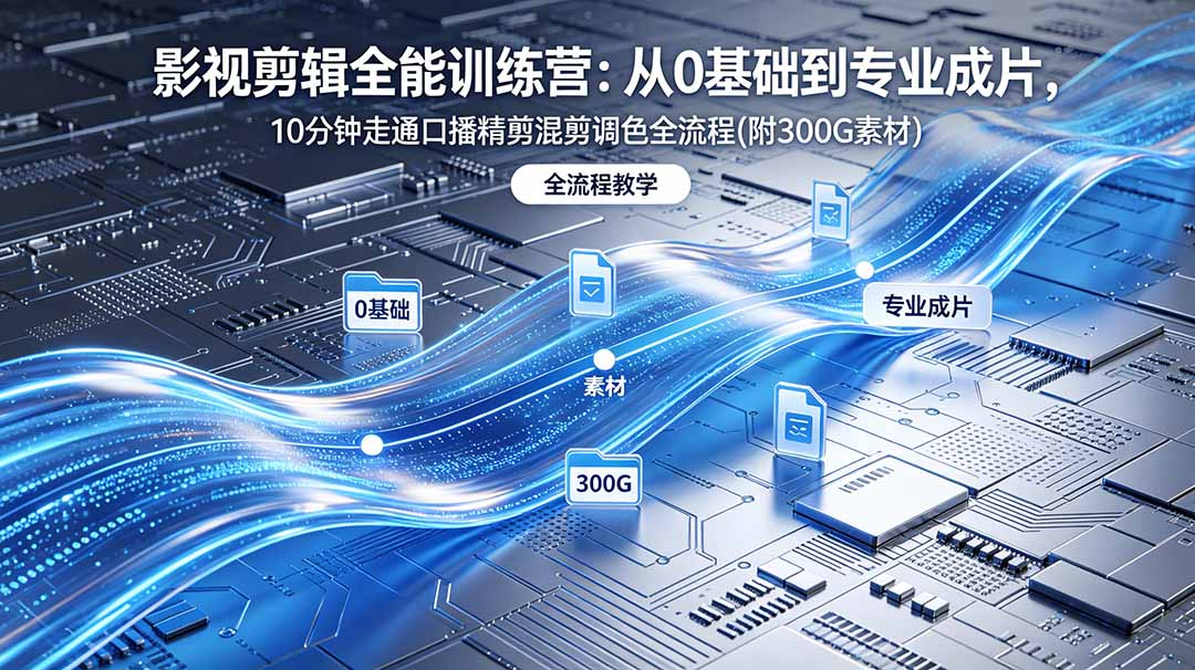 2026影视剪辑全能实战课｜0基础到专业成片，全流程教学，高清带300G素材-网创项目