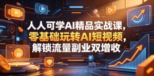 人人可学AI精品实战课，零基础玩转AI短视频，解锁流量副业双增收-网创项目